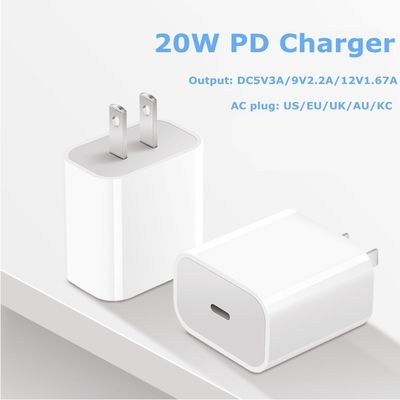 QC Dual Port 20W Carregador USB C Para Jogadores de Video Game Carregamento Rápido