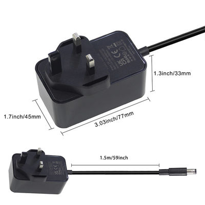 12V 1.5A britânico AC para DC 5.5*2.1 5.5*2.5mm adaptador de alimentação com certificado ROHS