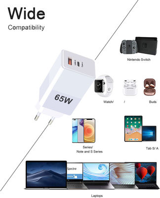 UE EUA Reino Unido AU GaN 140w 120w 65W 45w Carregador portátil USB C com função QC2.0