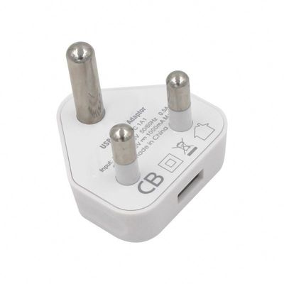 Carregador de viagem USB duplo 5V 2.1A para África do Sul e Índia