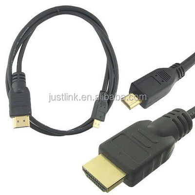 1.5M Placado em Ouro HDMI para Micro HDMI Cable 4K 3D Ready