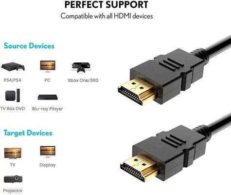 4K HDMI 2.0 Cable 18Gbps Revestido de Ouro Homem-Homem 1M-30M