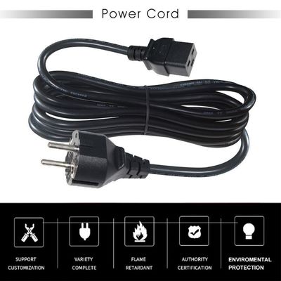 30A 240V Cabo 1.5mm Shuko VDE Amplificador Cordão IECC19 Conector Feminino Pdu Ac Plug