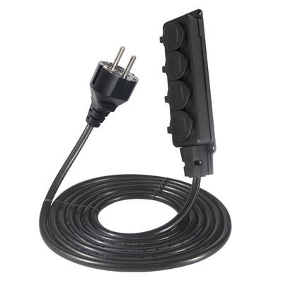 Europa Schuko Cabos Adaptador Tipo F Plug Cable Soquete de alimentação 4x tomadas Eu Cordão de extensão