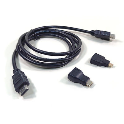 1Cabos HDMI 3 em 1 para câmaras de vídeo e tablets para TV