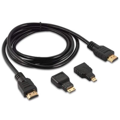 1Cabos HDMI 3 em 1 para câmaras de vídeo e tablets para TV