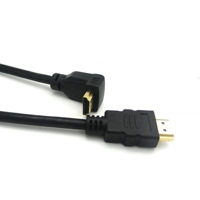 Conector de ouro com ângulo de 90 graus 2.0V 4K 60Hz cabo HDMI 1,5m para multimídia