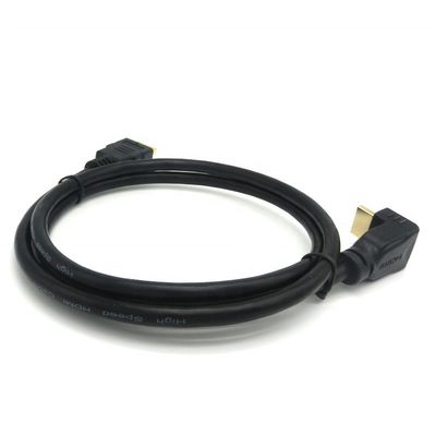 Conector de ouro com ângulo de 90 graus 2.0V 4K 60Hz cabo HDMI 1,5m para multimídia