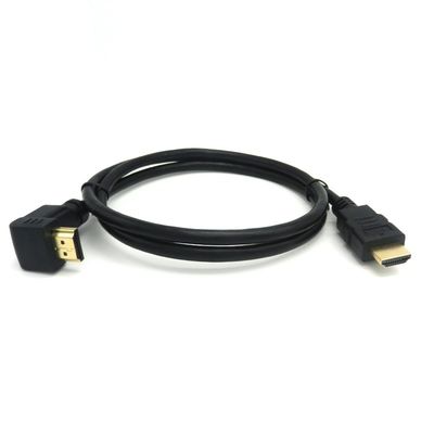 Conector de ouro com ângulo de 90 graus 2.0V 4K 60Hz cabo HDMI 1,5m para multimídia