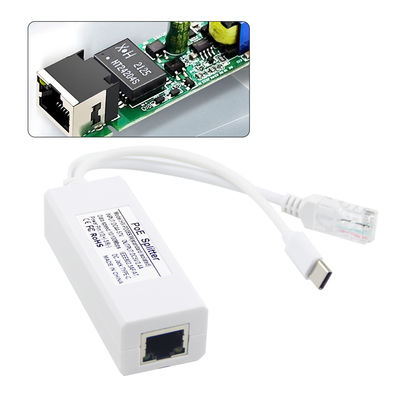 USB de 48 volts POE Splitter para 12V Câmera 802.3af USB Tipo C Portão de LAN único 1A 1.2A
