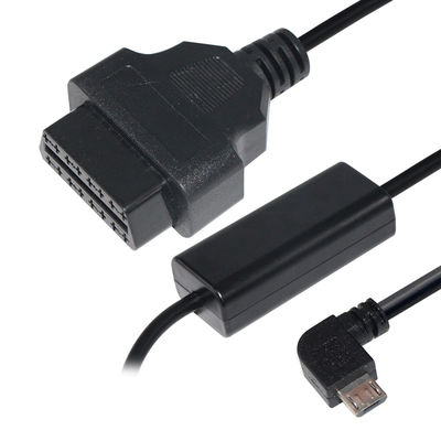 Micro USB para OBD II 16pin 24W cabo de carregamento para DVR GPS de carro