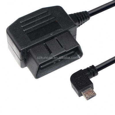 Conector de cabo Micro USB de 24 W para GPS DVR Camcorder Tablet E-dog Telefone OBD II Carregador de 16 pinos