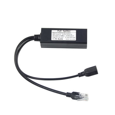 1Gbps Switch Capacidade PoE Splitter 48V a 5V 2.4A USB Tipo A Feminino 802.3af Power Over Ethernet