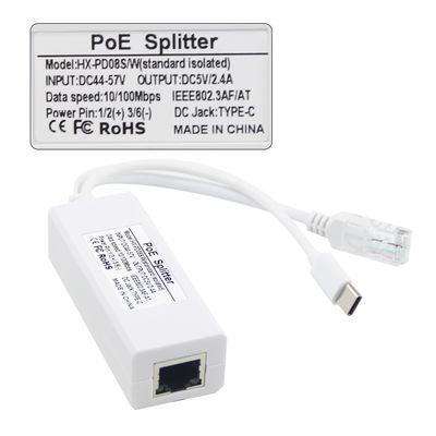 48V a 12V PoE Splitter Injector Transmissão rápida de dados para câmera IP e telefone