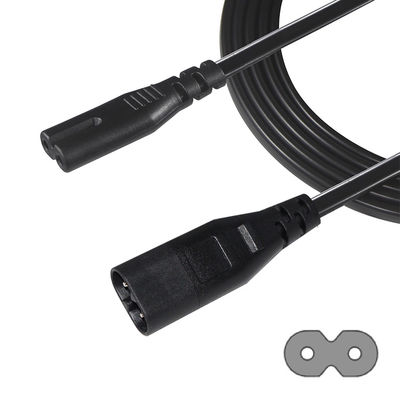 2M Iec320 Cabo de alimentação de arame negro exposto Ac C7 para a figura 8 C8 cabo de extensão