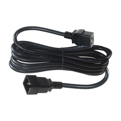 Corda de alimentação C19 15A preto H05vvf 3G 1.5Mm 250V 10A 13A 16A