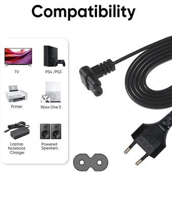 Itália 2 Pin Ac Plug Cable Europeu C7 Conector Extensão Psu Laptop Cordão de alimentação Eu 2-PIN C7
