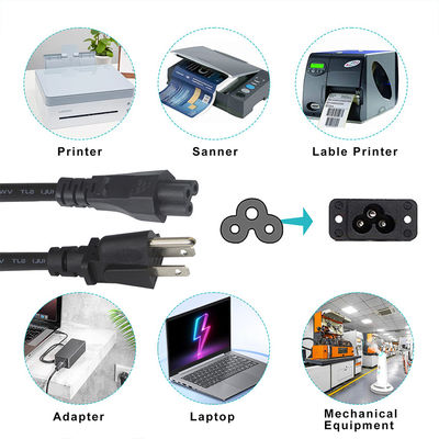 15 Ft 120 Volt Cordão de alimentação de computador portátil com Nema 515P para IEC 320 C5 conector certificado