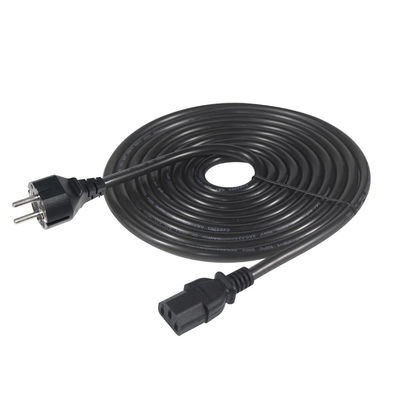 0.75MM Cabo de alimentação europeu com extensão VDE 3PIN Schuko Plug To C13 Netsnoer
