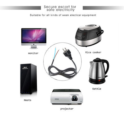 Cabo de alimentação EU Schuko 250V 16A H05VV-F 3G0.75mm2 com fios desencapados