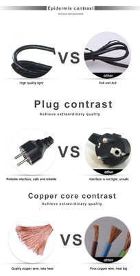 Cabo de bloqueio industrial 3x1.5 mm Socket Eu 3Pin-C14 Conector de alimentação de cabo ac e ic europeu