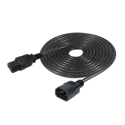 18 awg Painel de computador montado no cabo C14 Conector de alimentação de tomada masculina para C13 Conector de alimentação de tomada feminina