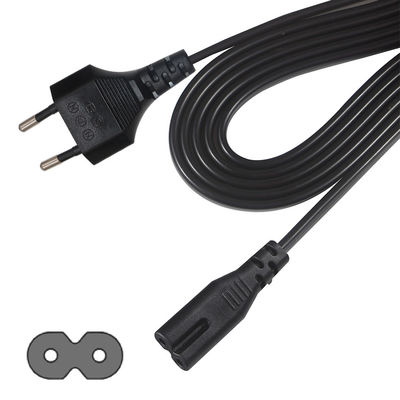 Cordão de alimentação AC de 2 pontas universal EU 2PIN para IEC Fêmea C7 Socket 0,75MM