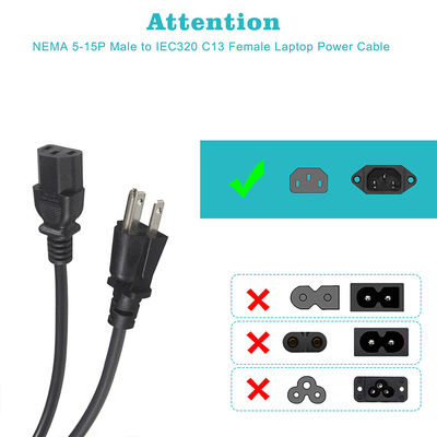 6FT Monitor Laptop Power Cord 3Prong Nema 515P para IEC 320 C13 para Eletrodomésticos