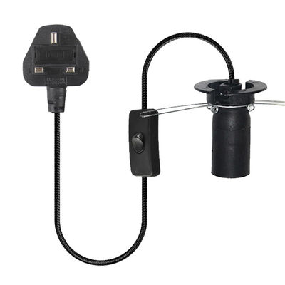 3A 5A British Fused 3 Pin Power Plug Salt Lamp Cable com 303 Inline Switch E14 Lamp Holder OEM / ODM