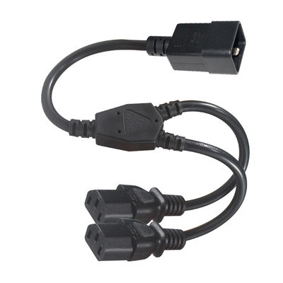 C20 para Cabo Divisor de Energia Duplo C13 6 pés 250V PVC Preto