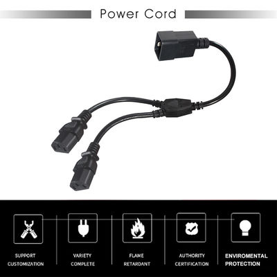 C20 para Cabo Divisor de Energia Duplo C13 6 pés 250V PVC Preto