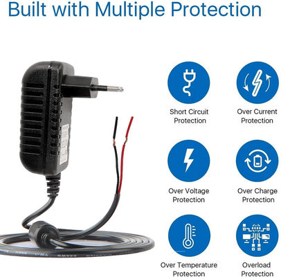 Adaptador de 12 volts para tomada de parede 12V 2A Adaptador de corrente contínua substituição fonte de alimentação final despojado