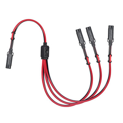 Cable de extensão SAE a SAE 3 vias splitter 12V 16AWG 2FT 2 pin plugue de desconexão rápida