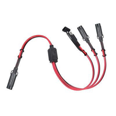 Cable de extensão SAE a SAE 3 vias splitter 12V 16AWG 2FT 2 pin plugue de desconexão rápida