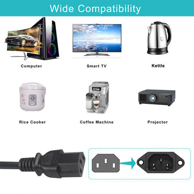 Cable de extensão de ramificação Y aprovado pelo BSI Reino Unido 3Pin para IEC C13 cabo de alimentação de tomada feminina