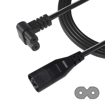 C8 Homem para Mulher Curto 0.6M cabo de alimentação Figura 8 C7 2 pin Core Ac Nispt 18Awg Plug