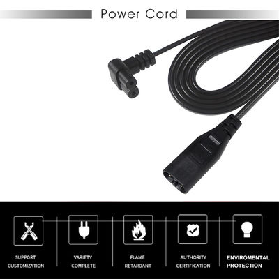 Cabo de alimentação C8 Macho para C7 Fêmea 0,8m 18AWG PVC Certificado ROHS