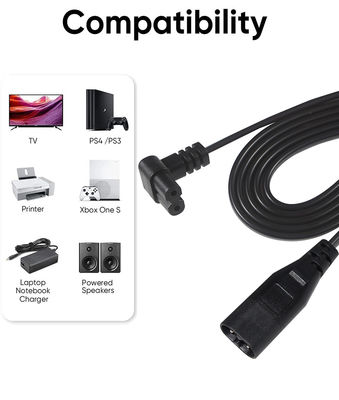 C8 Homem para Mulher Curto 0.6M cabo de alimentação Figura 8 C7 2 pin Core Ac Nispt 18Awg Plug