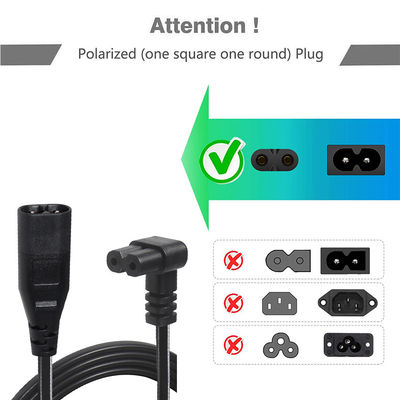 C8 Homem para Mulher Curto 0.6M cabo de alimentação Figura 8 C7 2 pin Core Ac Nispt 18Awg Plug