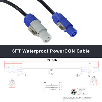 NAC3FCA masculino para NAC3FCB masculino cabo de alimentação elétrica IP56 20A PowerCon conector