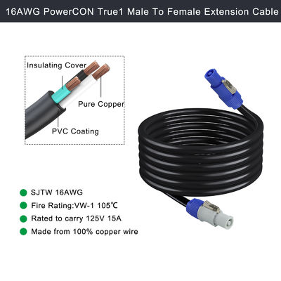 NAC3FCA masculino para NAC3FCB masculino cabo de alimentação elétrica IP56 20A PowerCon conector