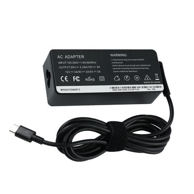 Carregador de energia de computador portátil de escritório Carregamento rápido Tipo-C PD 65W 20V 3.25A MAX