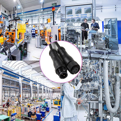 M12 IP67 Conector à prova d'água 3Pin Cabo de iluminação LED de macho para fêmea