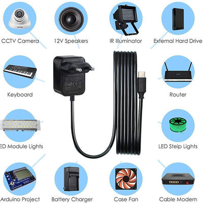Adaptador de fonte de alimentação comutável AC 36W 12V 3A com saída Tipo C