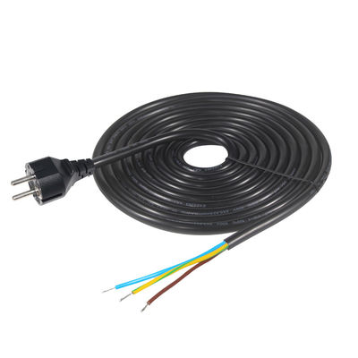 3pin H05vv-f 3g 0,75mm2 Vde Ac 3pin cabo de alimentação despojado e enlatado