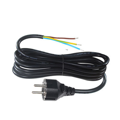 3pin H05vv-f 3g 0,75mm2 Vde Ac 3pin cabo de alimentação despojado e enlatado