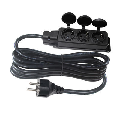 Substituição de cabo de alimentação de 3 pontas VDE 3 em 1 EU 3pin Plug masculino para 3 x EU 3pin Soquetes femininas
