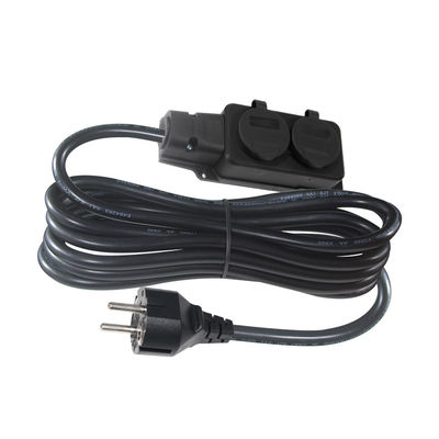 EU 3pin Male Plug To 2 X EU 3pin Female Sockets França 1 a 2 cabo de extensão para dispositivos múltiplos