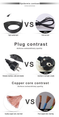 EU 3pin Male Plug To 2 X EU 3pin Female Sockets França 1 a 2 cabo de extensão para dispositivos múltiplos