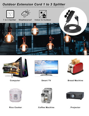 EU 3pin Male Plug To 2 X EU 3pin Female Sockets França 1 a 2 cabo de extensão para dispositivos múltiplos